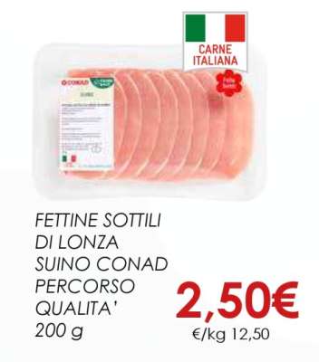 Fettine Sottili di Lonza Suino Conad Percorso Qualità