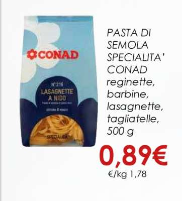 PASTA DI SEMOLA SPECIALITA’ CONAD
