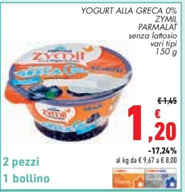 Yogurt alla Greca 0% Zymil Parmalat