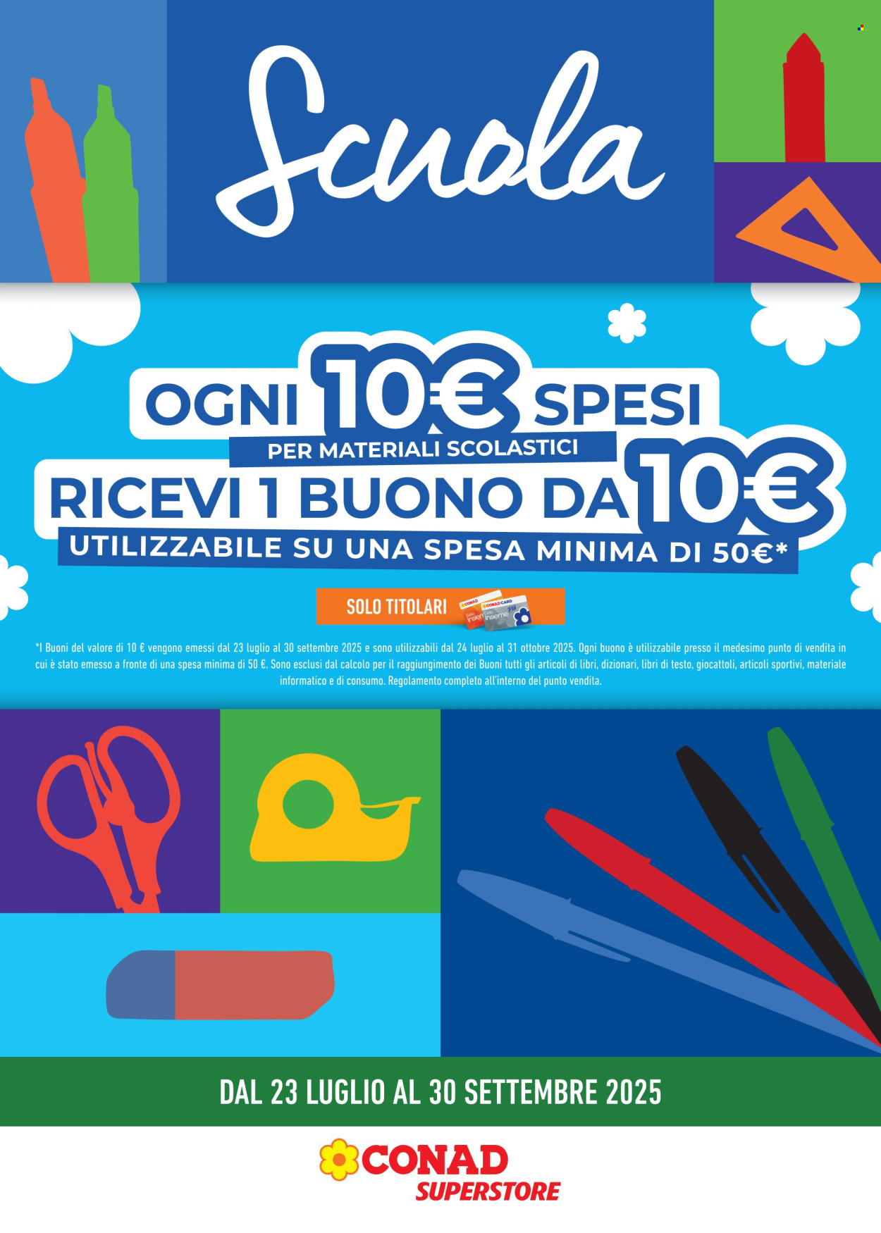 Volantino Conad Superstore - 23.7.2025 - 30.9.2025. Pagina 1