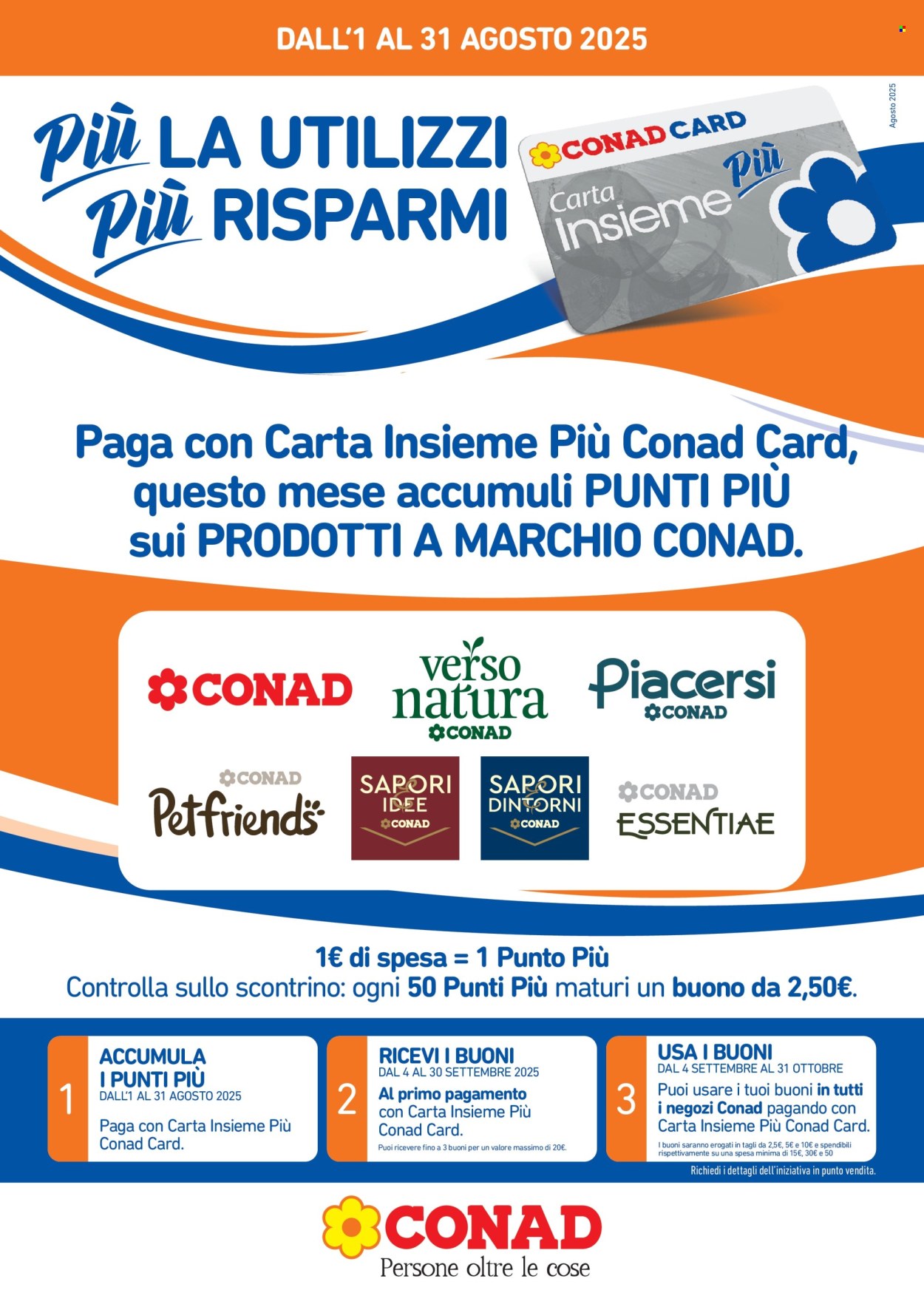 Volantino Conad - 1.8.2025 - 31.8.2025. Pagina 1