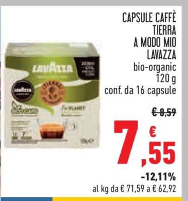 CAPSULE CAFFÈ TIERRA A MODO MIO LAVAZZA